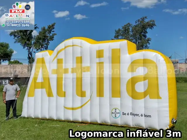 Logomarca inflável gigante promocional para o fungicida Attila, Bayer