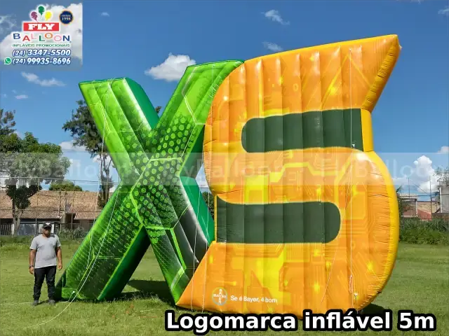 Logomarca inflável gigante promocional para XS, Bayer