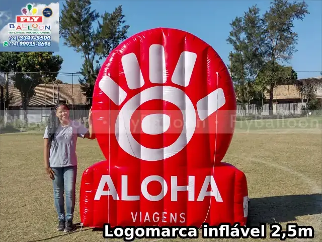 Logotipo inflável promocional para Aloha Viagens