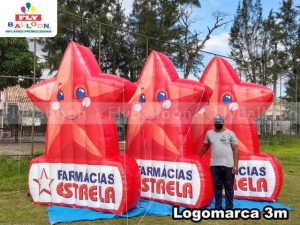 logomarcas infláveis promocionais farmácias estrela